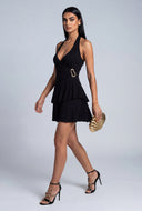 Ruffle Tiered Mini Halter Dress