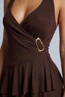 Ruffle Tiered Mini Halter Dress