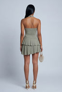 Ruffle Tiered Mini Halter Dress