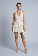 Ruffle Tiered Mini Halter Dress