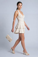 Ruffle Tiered Mini Halter Dress
