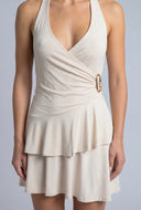 Ruffle Tiered Mini Halter Dress