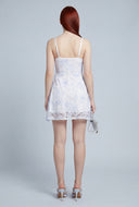 Floral Lace Cowl Neck Mini Dress