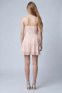 Floral Lace Cowl Neck Mini Dress