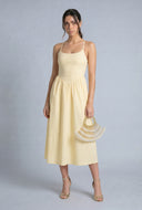 Poplin Criss Cross Back Midi Dress