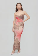 Lilly Leopard Print Mesh Maxi Dress