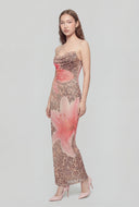 Lilly Leopard Print Mesh Maxi Dress