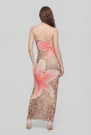 Lilly Leopard Print Mesh Maxi Dress