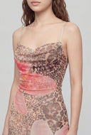 Lilly Leopard Print Mesh Maxi Dress