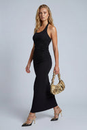 Ruched Halter Maxi Dress