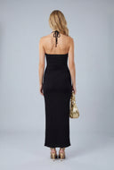 Ruched Halter Maxi Dress