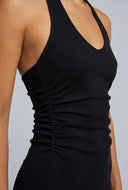 Ruched Halter Maxi Dress