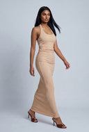Ruched Halter Maxi Dress
