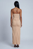 Ruched Halter Maxi Dress