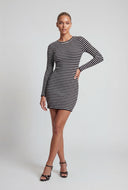 Striped Ribbed Mini T-Shirt Dress