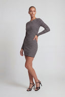 Striped Ribbed Mini T-Shirt Dress