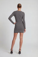 Striped Ribbed Mini T-Shirt Dress