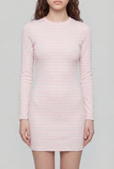Striped Ribbed Mini T-Shirt Dress