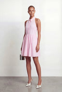 Kori Poplin Collared Halter Skater Dress