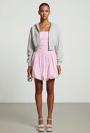 Strapless Poplin Bubble Hem Dress