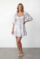 Ayleen Toile de Jouy Peasant Dress