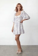 Ayleen Toile de Jouy Peasant Dress