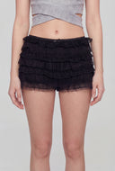 Wrenleigh Tiered Lace Mesh Shorts