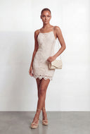 Angie Crochet Overlay Mini Dress