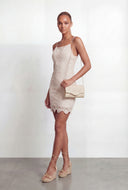 Angie Crochet Overlay Mini Dress