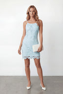 Angie Crochet Overlay Mini Dress