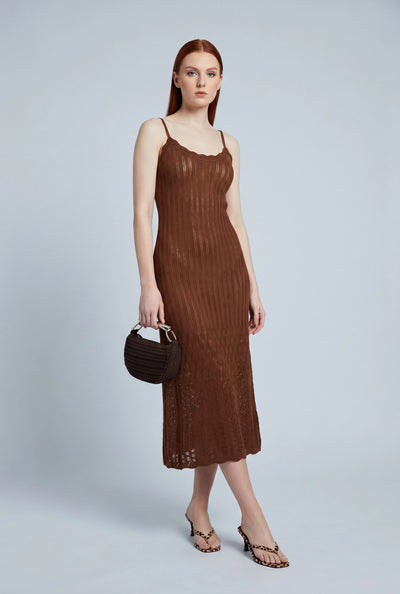 Pointelle Knit Maxi Dress