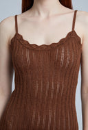 Pointelle Knit Maxi Dress