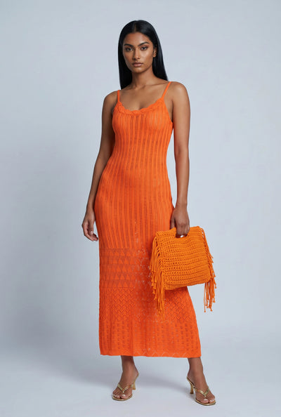 Pointelle Knit Maxi Dress