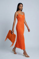 Pointelle Knit Maxi Dress