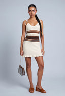 Color Block Crochet Mini Dress