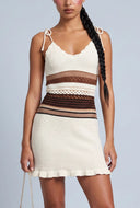 Color Block Crochet Mini Dress