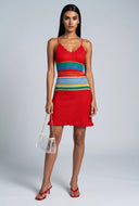 Color Block Crochet Mini Dress