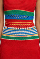 Color Block Crochet Mini Dress