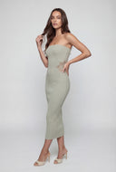 Cutout Floral Applique Tube Dress