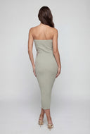 Cutout Floral Applique Tube Dress
