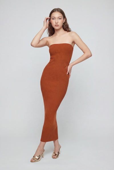 Cutout Floral Applique Tube Dress