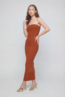 Cutout Floral Applique Tube Dress