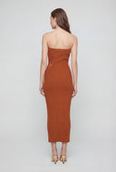 Cutout Floral Applique Tube Dress