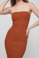Cutout Floral Applique Tube Dress