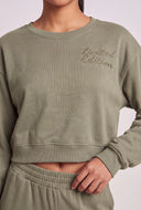 Embroidered Crop Sweatshirt