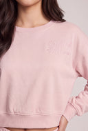 Embroidered Crop Sweatshirt
