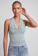 Freyja Cowl Neck Halter Blouse