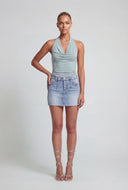 Freyja Cowl Neck Halter Blouse