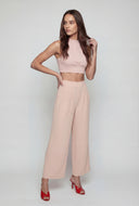 Ruched Crepe Tie Back Halter Top