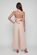 Ruched Crepe Tie Back Halter Top
